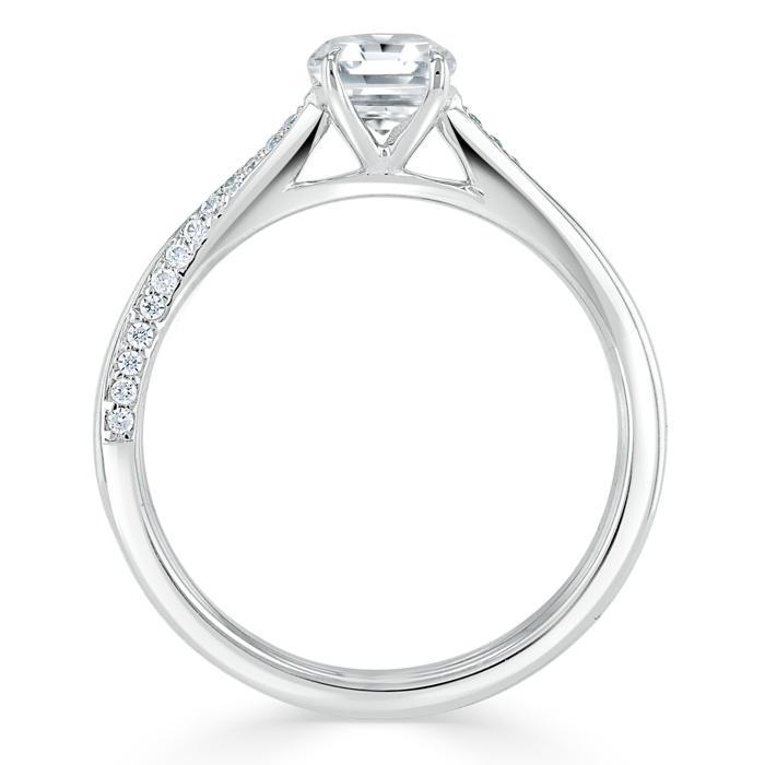 0.75 CT Asscher Cut Solitaire Moissanite Engagement Ring 4