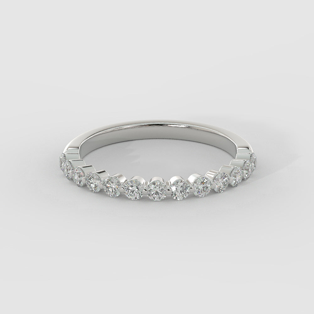 0.35 TCW Round Half Eternity Moissanite Wedding Band