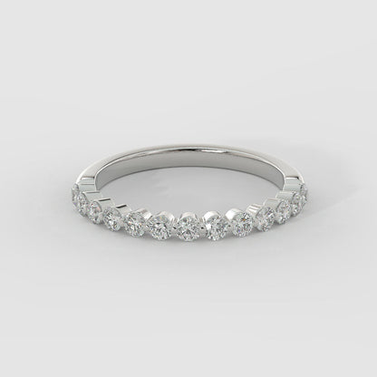 0.35 TCW Round Half Eternity Moissanite Wedding Band