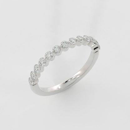 0.35 TCW Round Half Eternity Moissanite Wedding Band