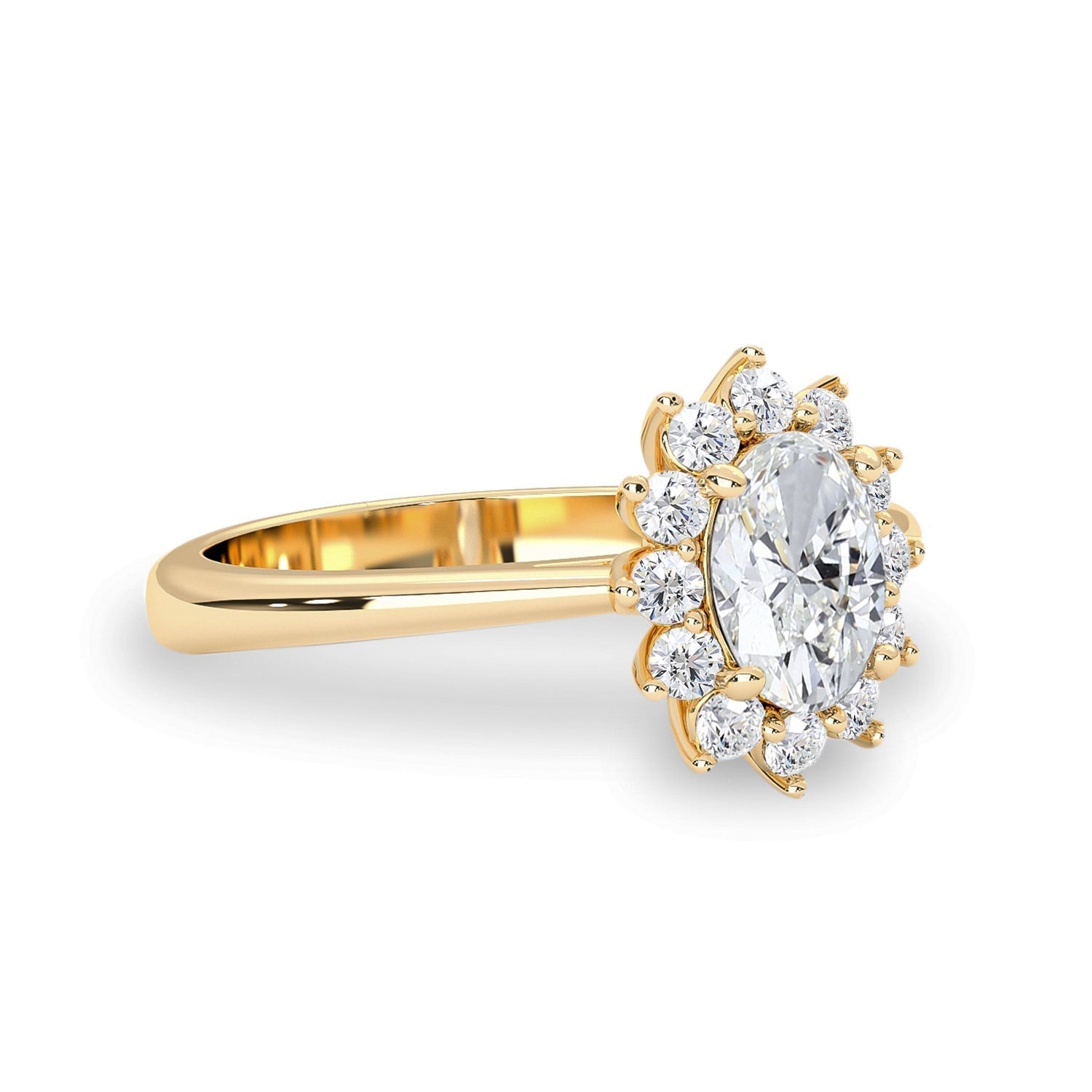 0.75 CT Oval Moissanite Halo Engagement Ring - farrellouise