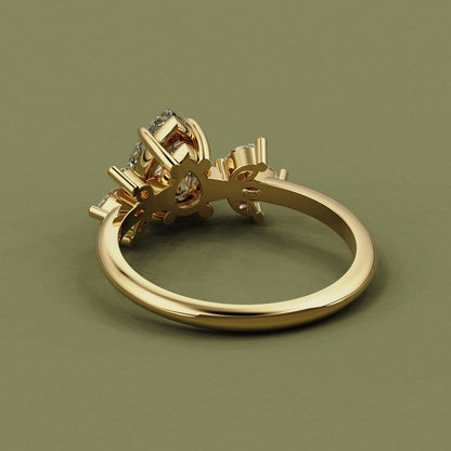 1.25 CT Pear Moissanite Cluster Engagement Ring - farrellouise