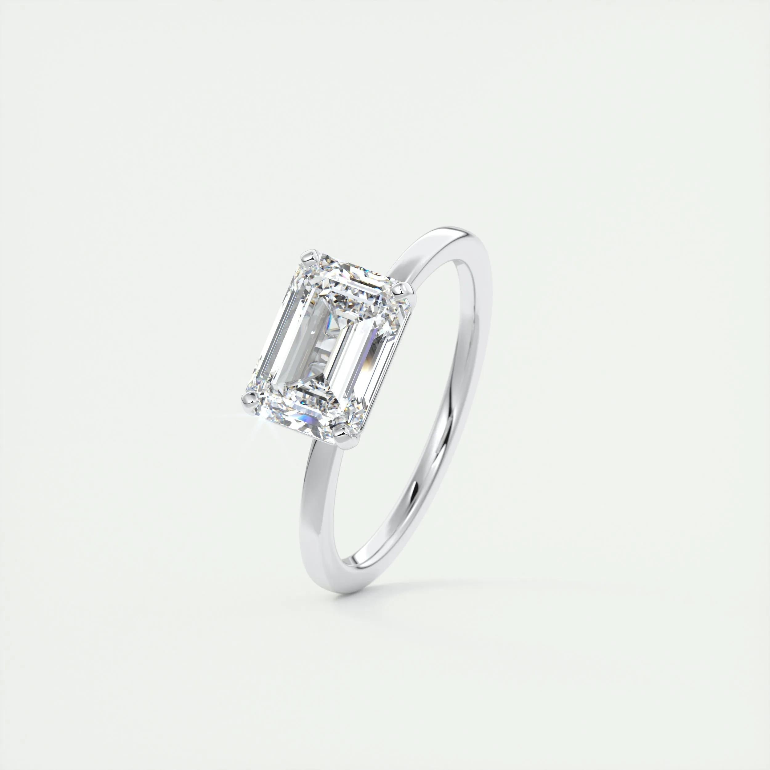 1.91 CT Emerald Cut Solitaire Moissanite Engagement Ring 5