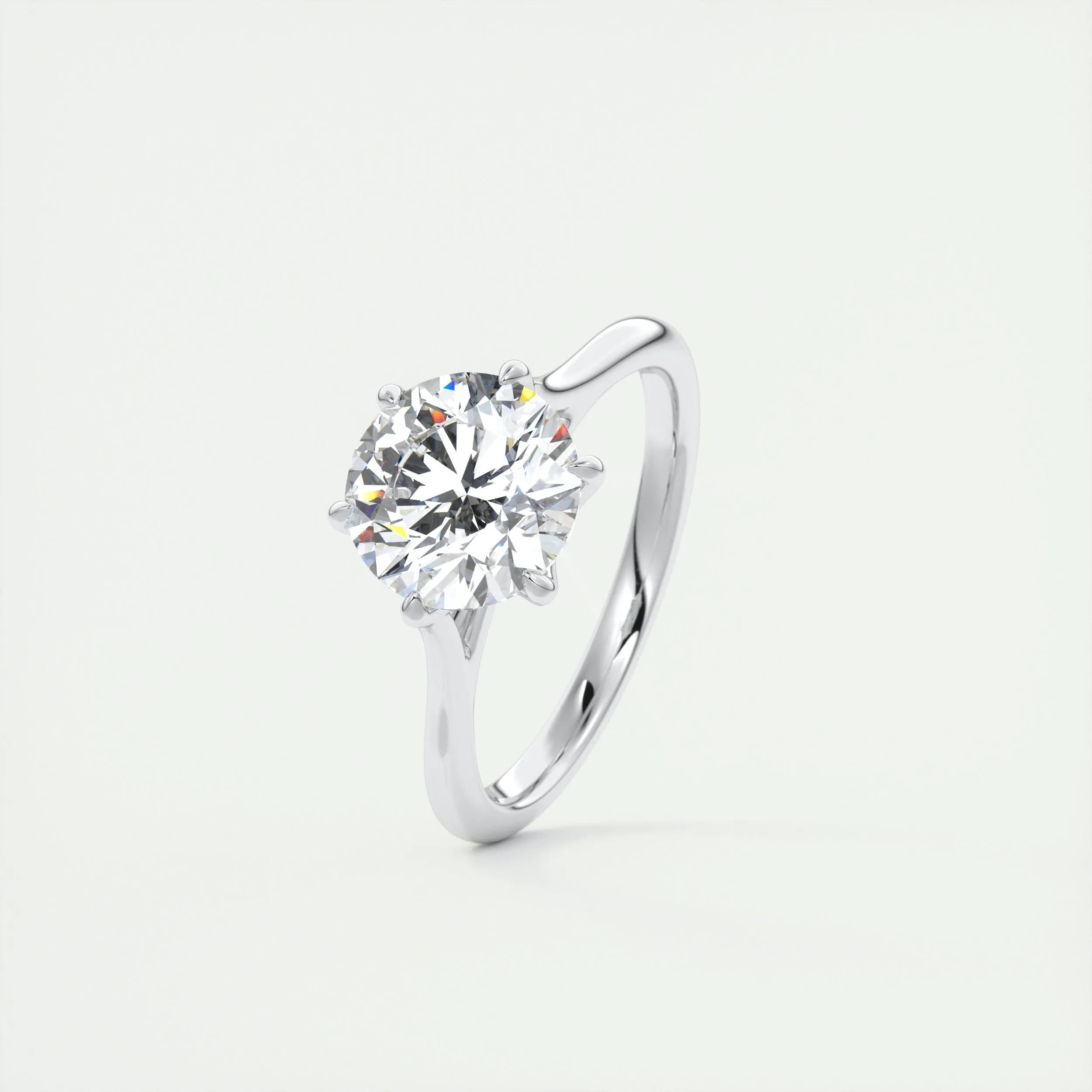 1.35 CT Round Cut Solitaire Moissanite Engagement Ring 4
