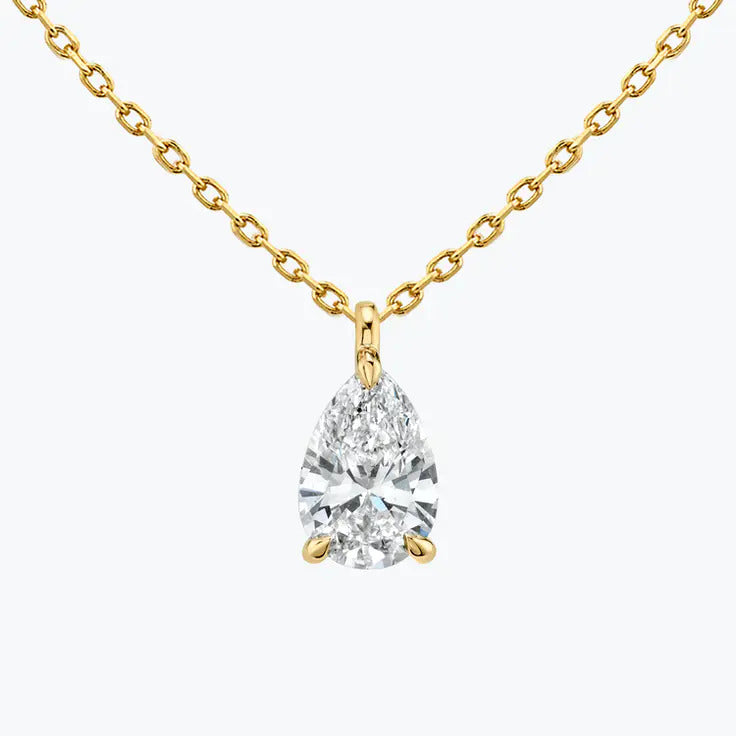 0.25-1.0ct Pear Cut Solitaire Moissanite Diamond Layering Necklace 3