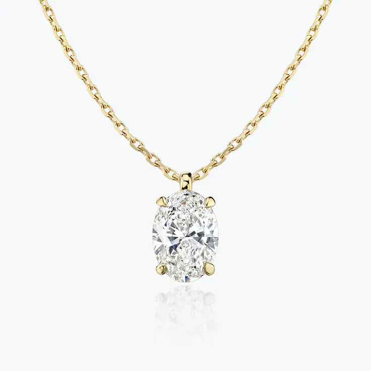 0.25-1.0ct Oval Cut Solitaire Moissanite Diamond Necklace 2