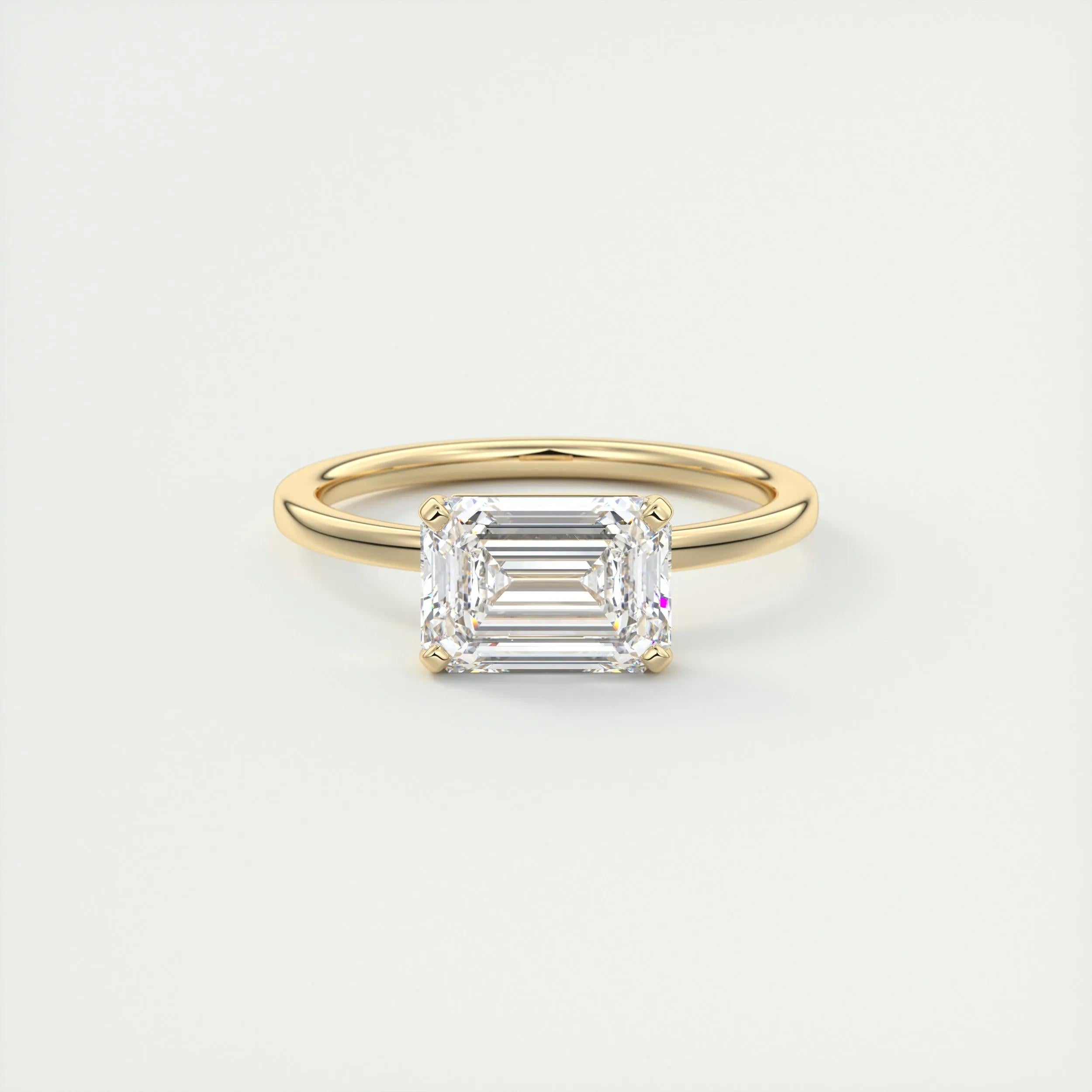 1.91 CT Emerald Cut Solitaire Moissanite Engagement Ring 9