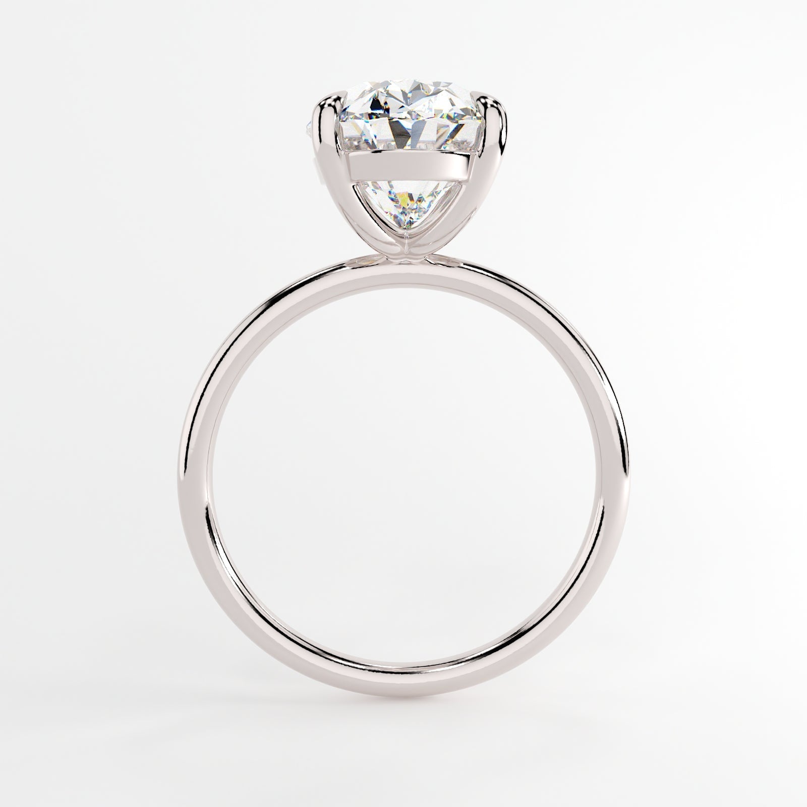 4.0 CT Oval Solitaire Moissanite Engagement Ring 5