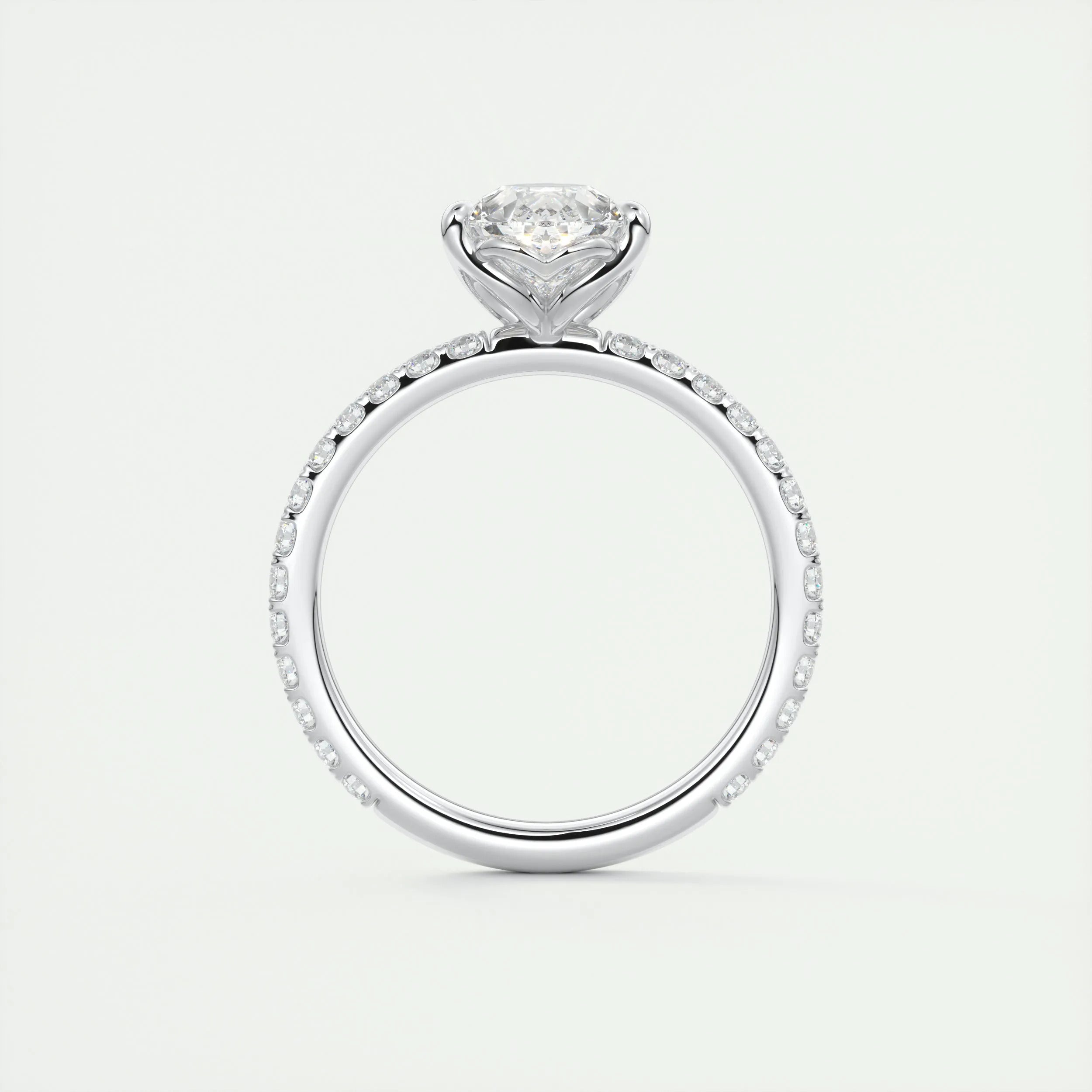 1.93 CT Pear Solitaire Pave Moissanite Engagement Ring 5