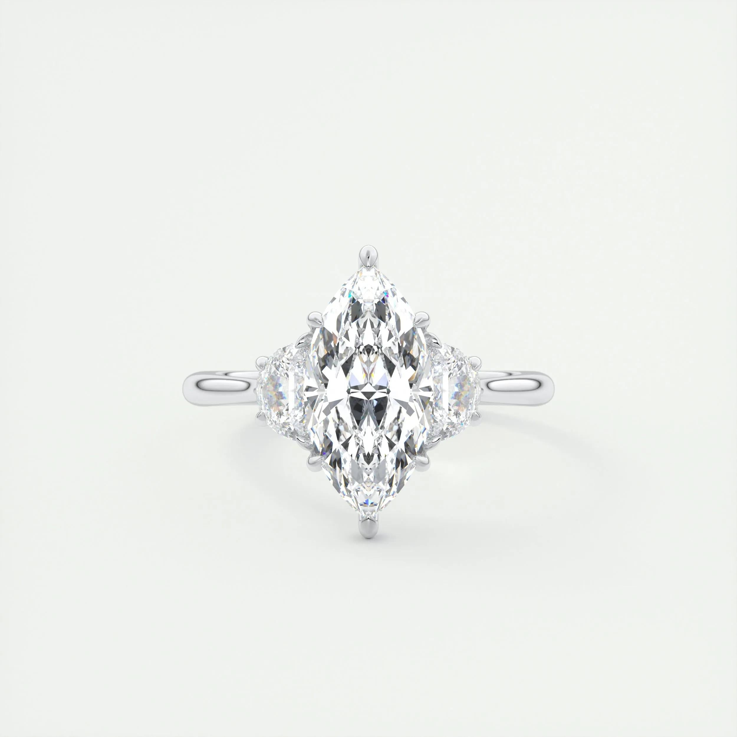 1.98 CT Marquise Cut Three Stone Moissanite Engagement Ring 1