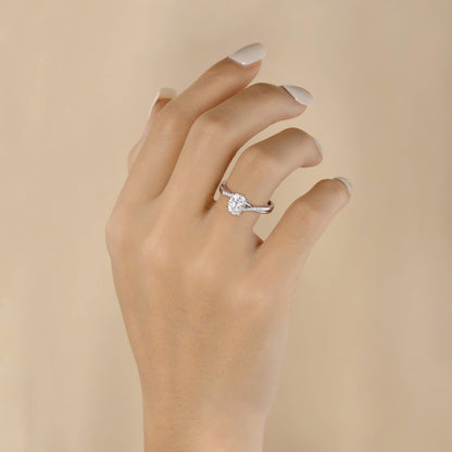 1.91 CT Oval Cut Solitaire Pave Moissanite Engagement Ring 3