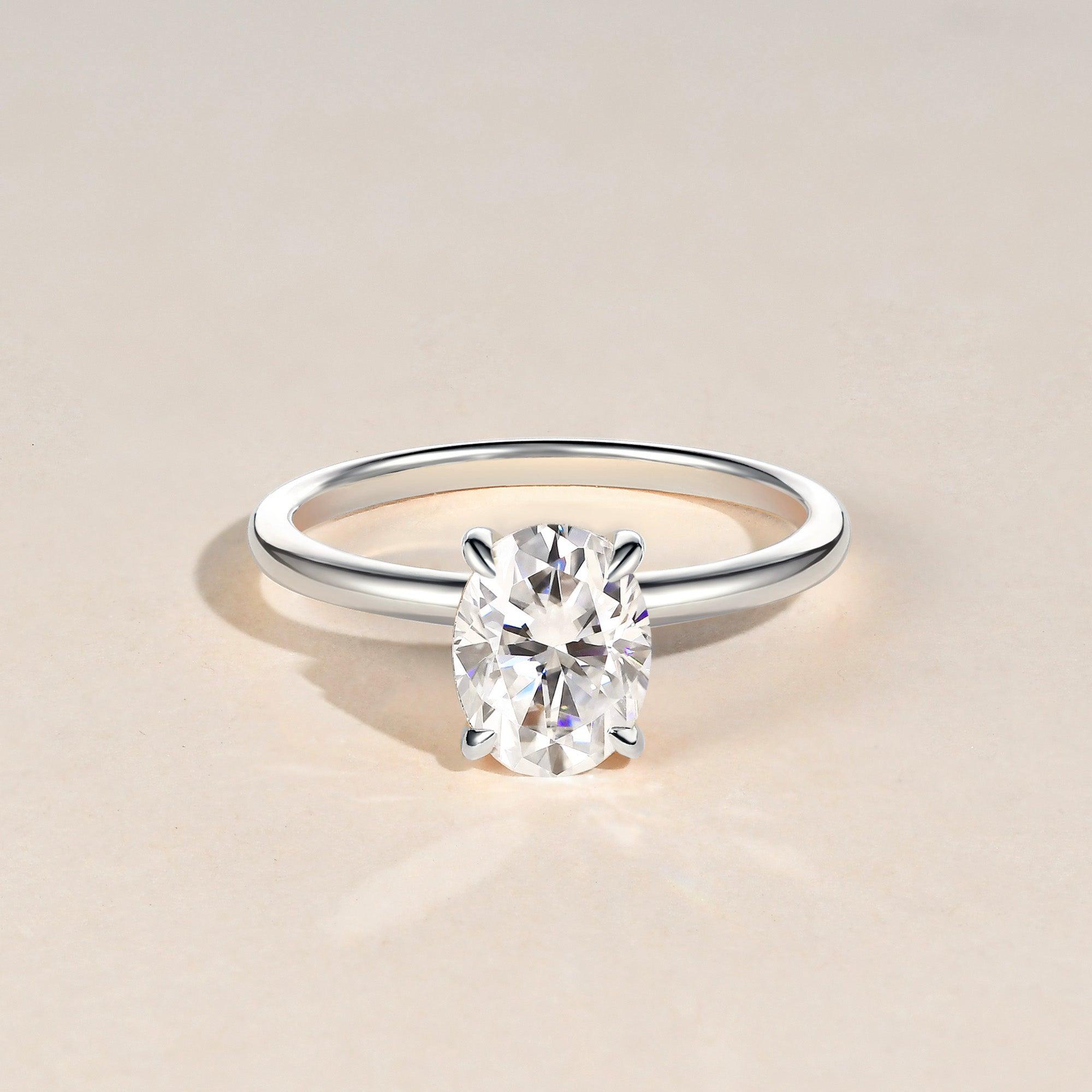 1.33 CT Oval Cut Solitaire Moissanite Engagement Ring 1