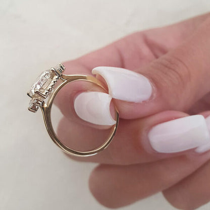 2.0 CT Round Cluster Style Moissanite Engagement Ring 3
