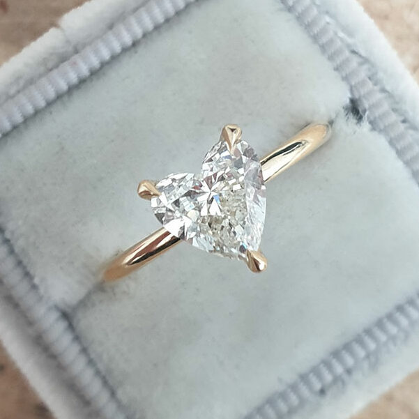1.10 CT Heart Cut Solitaire Moissanite Engagement Ring 4
