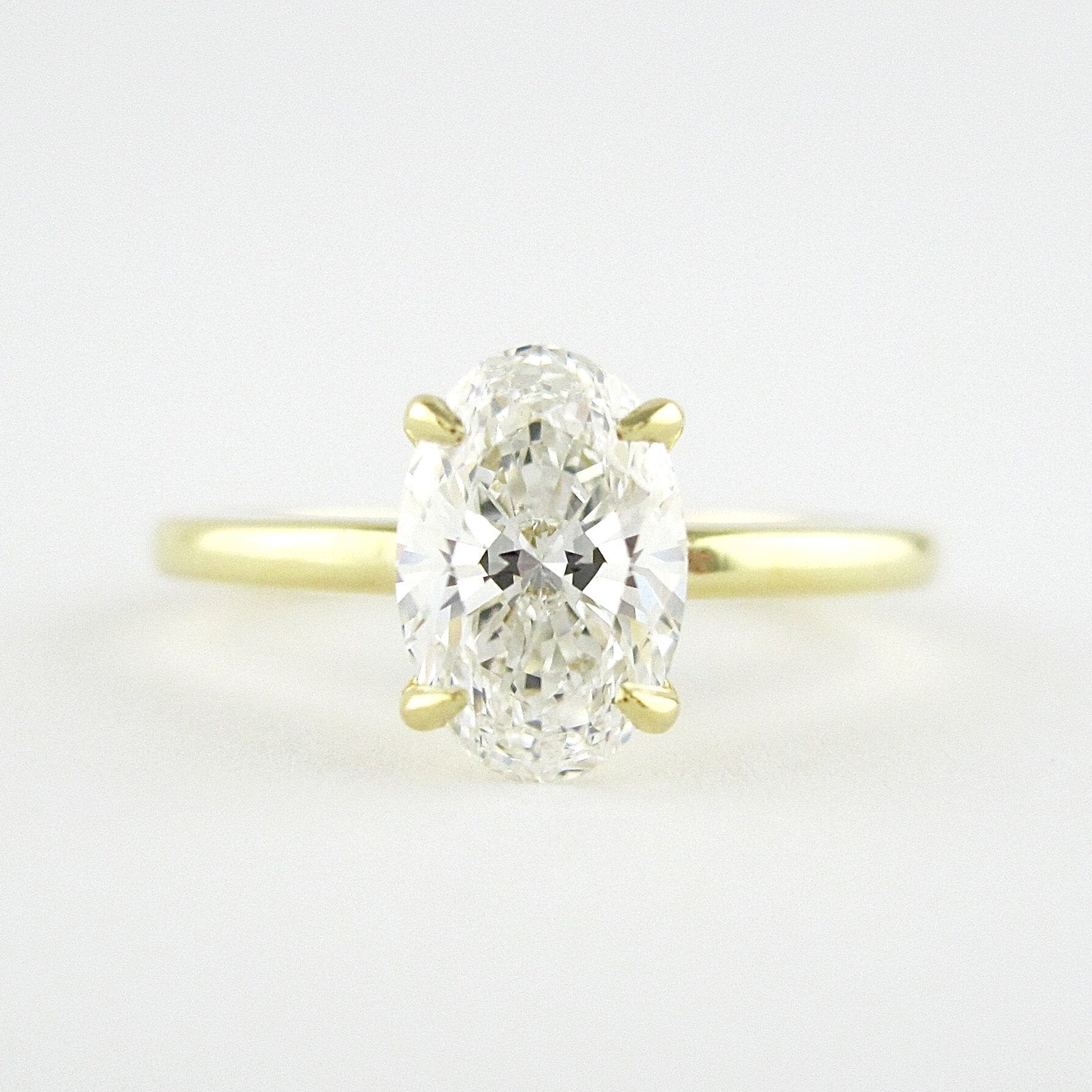 1.33 CT Oval Solitaire Style Moissanite Engagement Ring 1