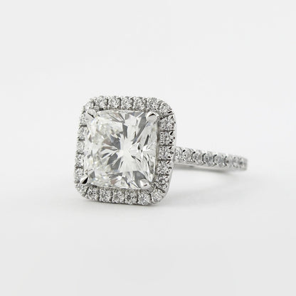 2.15 CT Cushion Cut Halo Style Moissanite Engagement Ring 3