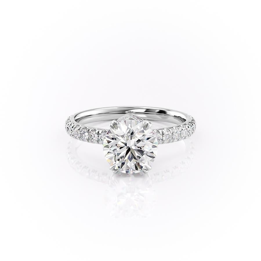 1.60 CT Round Cut Solitaire Pave Setting Moissanite Engagement Ring 10