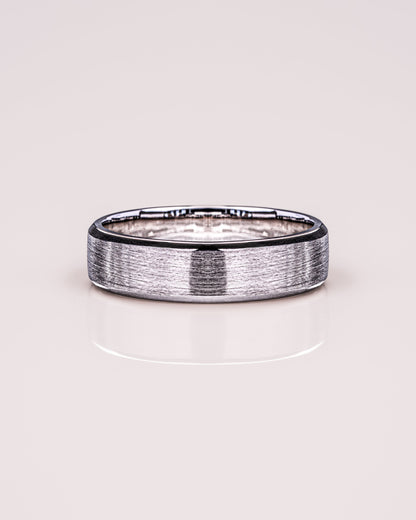 Brushed-Finish White Gold Men's Band 4