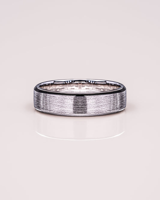 Brushed-Finish White Gold Men's Band 4