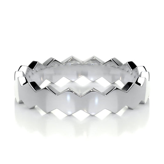 Hexagon Form Polished Finish Classic Men's Band 5