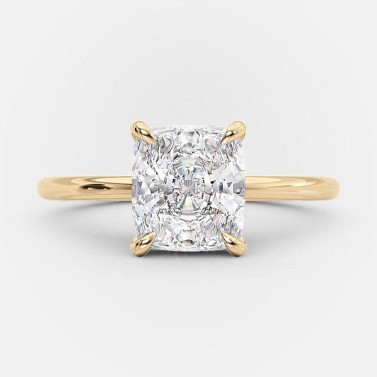 2.7 CT Cushion Solitaire Style Moissanite Engagement Ring 6