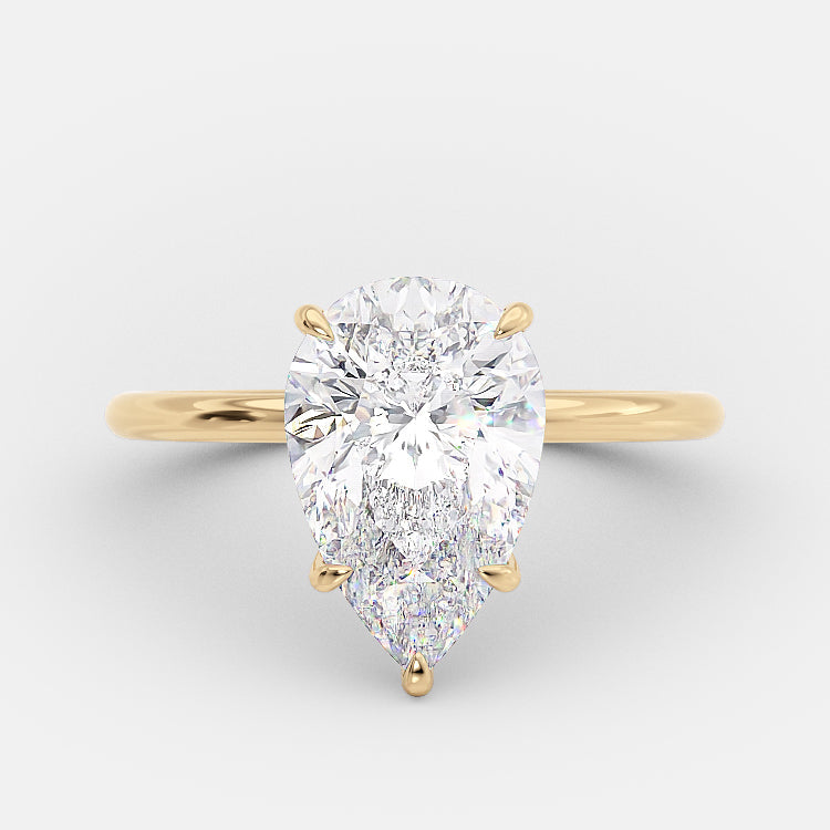 3.10 CT Pear Cut Solitaire Style Moissanite Engagement Ring 5